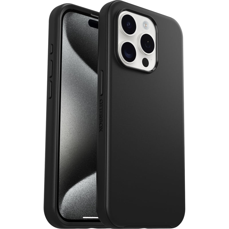 OtterBox Symmetry Case for iPhone 15 Pro, Shockproof, Drop proof, Protective Thin Case, 3x Tested to Military Standard, Black iPhone 15 Pro Black