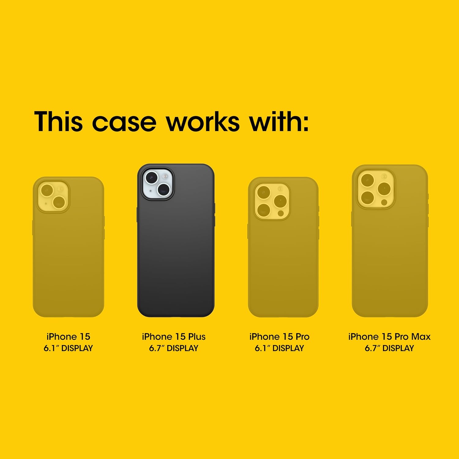 OtterBox Symmetry Case for iPhone 15 Plus / iPhone 14 Plus, Shockproof, Drop proof, Protective Thin Case, 3x Tested to Military Standard, Black iPhone 15 Plus / iPhone 14 Plus Black