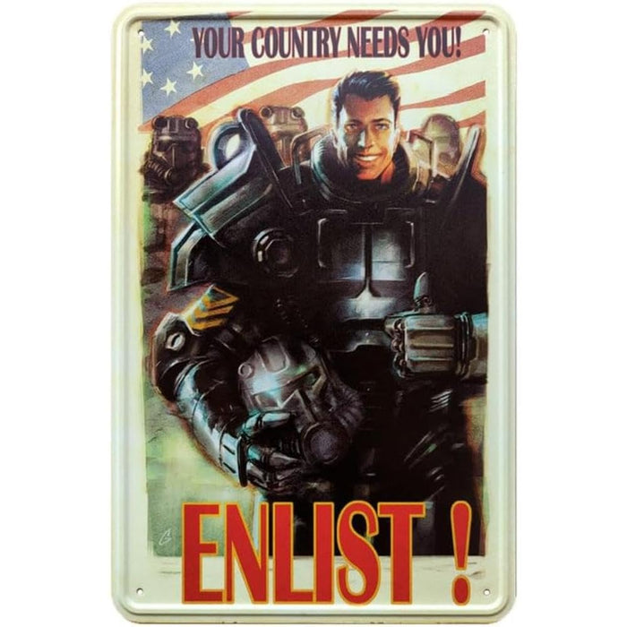 Fallout Metal Sign "Enlist!"