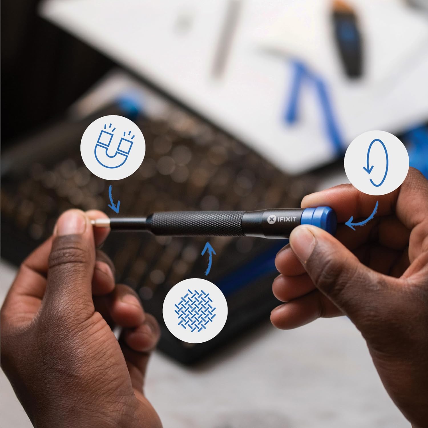 iFixit Pro Tech Toolkit, Werkzeug-Set mit Öffnungs-Werkzeug & Präzisions-Schraubendreher und 64 Bits (4 mm), zur Reparatur von Smartphone, Laptop & Co