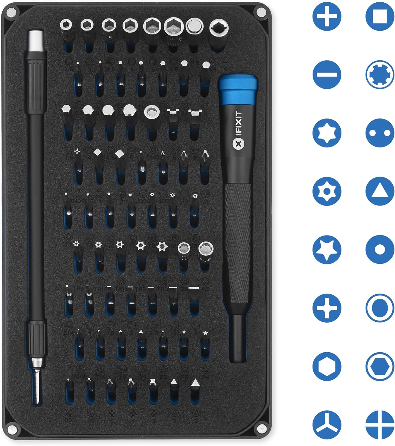 iFixit Pro Tech Toolkit, Werkzeug-Set mit Öffnungs-Werkzeug & Präzisions-Schraubendreher und 64 Bits (4 mm), zur Reparatur von Smartphone, Laptop & Co