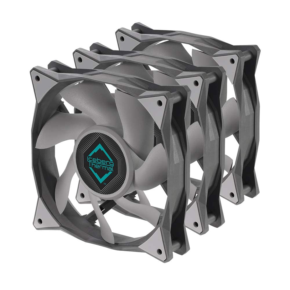 Iceberg Thermal IceGALE Xtra 120mm PWM High Performance Case Fan Pack of 3 - Grey