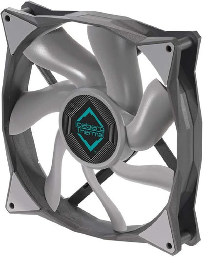 Iceberg Thermal IceGALE Xtra 140 mm PWM Kugellager Hochleistungs-Gehäuselüfter, Grau (2er Pack)