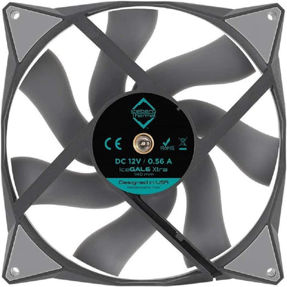 Iceberg Thermal IceGALE Xtra 140 mm PWM Kugellager Hochleistungs-Gehäuselüfter, Grau (2er Pack)