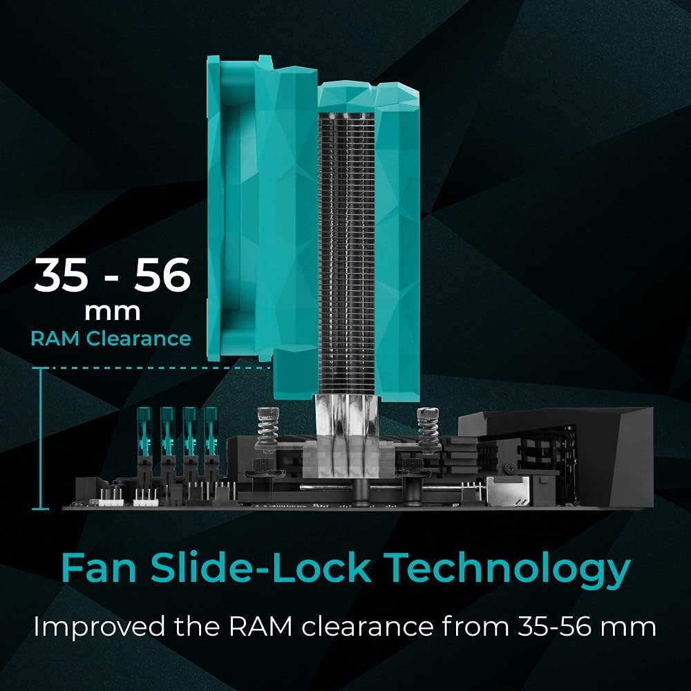 Iceberg Thermal IceSLEET G4 OC CPU Air Cooler 4 vernickelte Heatpipes mit ARGB 120 mm PWM Lüfter für Intel und AMD (Blaugrün) OC (Blaugrün)