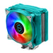 Iceberg Thermal IceSLEET G4 OC CPU Air Cooler 4 vernickelte Heatpipes mit ARGB 120 mm PWM Lüfter für Intel und AMD (Blaugrün) OC (Blaugrün)