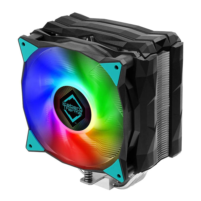 Iceberg Thermal IceSLEET G4 OC CPU Air Cooler 4 vernickelte Heatpipes mit ARGB 120 mm PWM Lüfter für Intel und AMD (schwarz) OC (Schwarz)