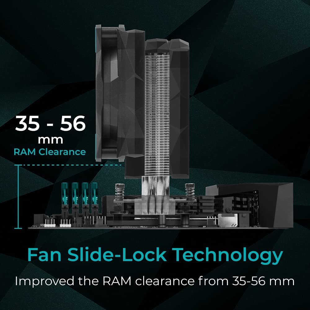 Iceberg Thermal IceSLEET G4 OC CPU Air Cooler 4 vernickelte Heatpipes mit ARGB 120 mm PWM Lüfter für Intel und AMD (schwarz) OC (Schwarz)