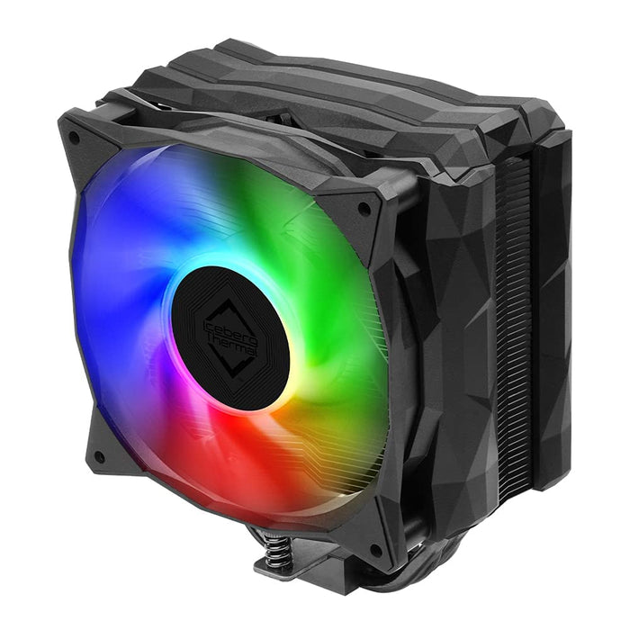 Iceberg Thermal IceSLEET G4 Midnight All-Black 4 vernickelte Heatpipes CPU Luftkühler mit ARGB 120 mm PWM Lüfter für Intel und AMD All Black(Limited Edition)