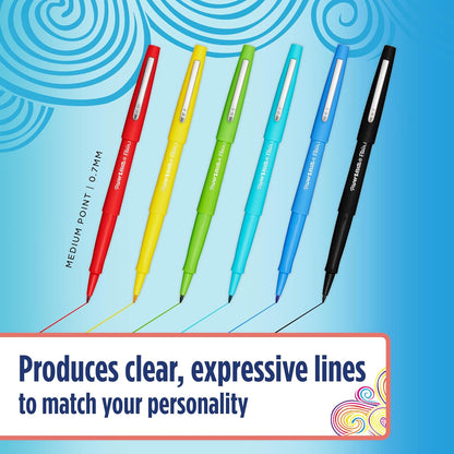 Paper Mate Flair rotuladores | punta mediana (0,7 mm) | azul marino | caja de 12