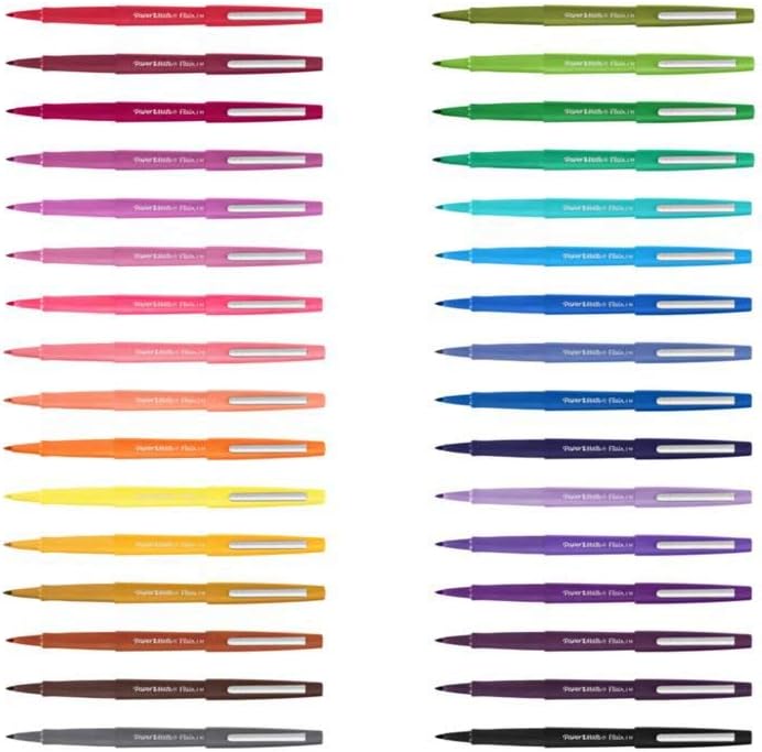 Paper Mate Flair rotuladores | punta mediana (0,7 mm) | azul marino | caja de 12