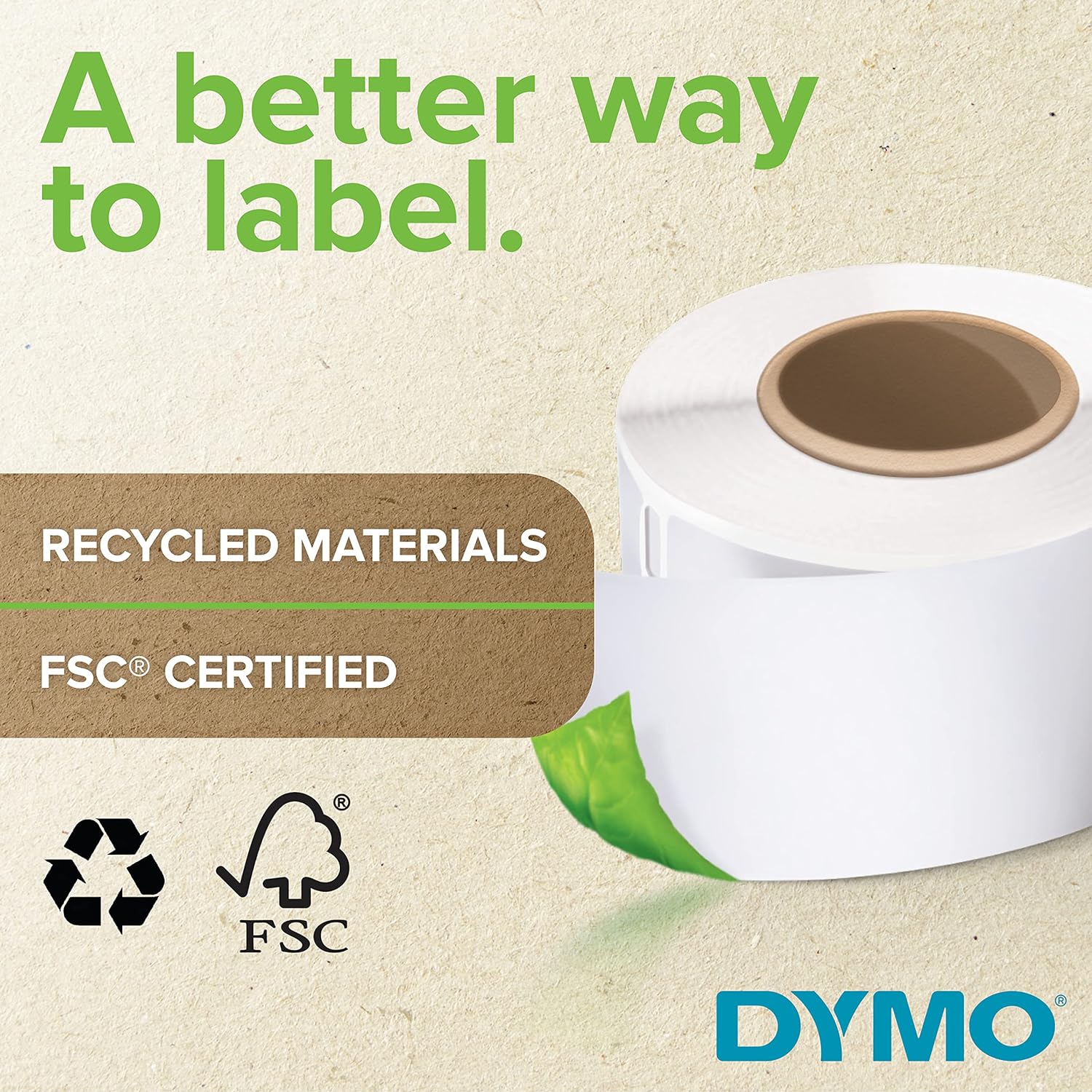 DYMO LW Durable Industrial Labels for LabelWriter Label Printers, White Poly, 25 x 25 mm, 2 Rolls of 850 (1933083