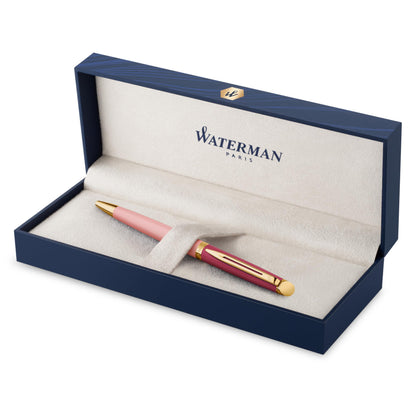 Waterman Hémisphère Ballpoint Pen Metal & Pink Lacquer with Gold Trim Medium Point Blue Ink Gift Box Foutain pen Medium Nib Pink