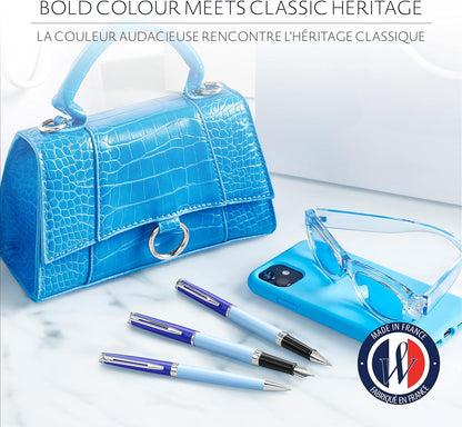 Waterman Hémisphère Rollerball Pen, Metal & Blue Lacquer with palladium Coated Trim, Gift Box Rollerball Blue