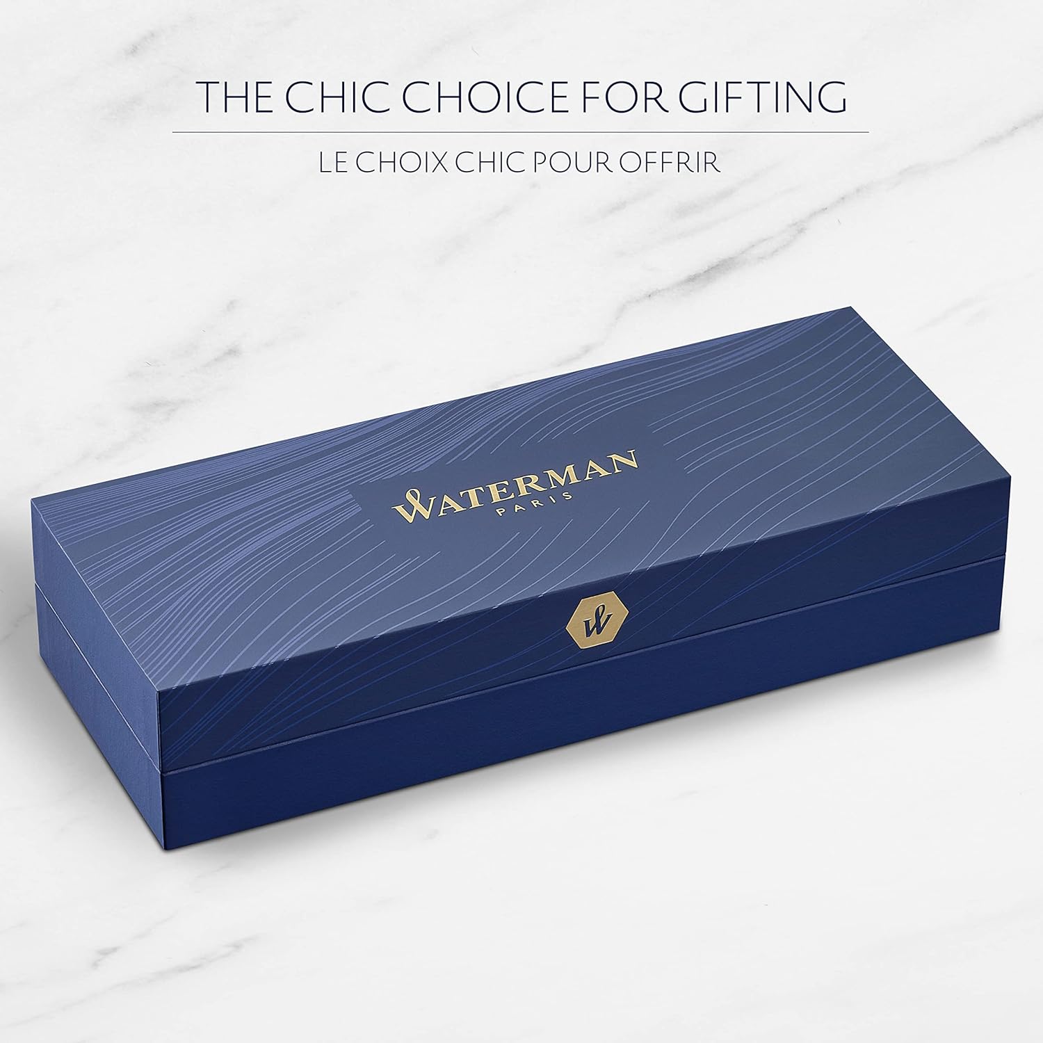 Waterman Hémisphère Fountain Pen | Black & White Lacquer with Palladium Coated Trim | Stainless steel Fine Nib | Blue Ink | Gift Box Black & White Lacquer Foutain pen Fine Nib