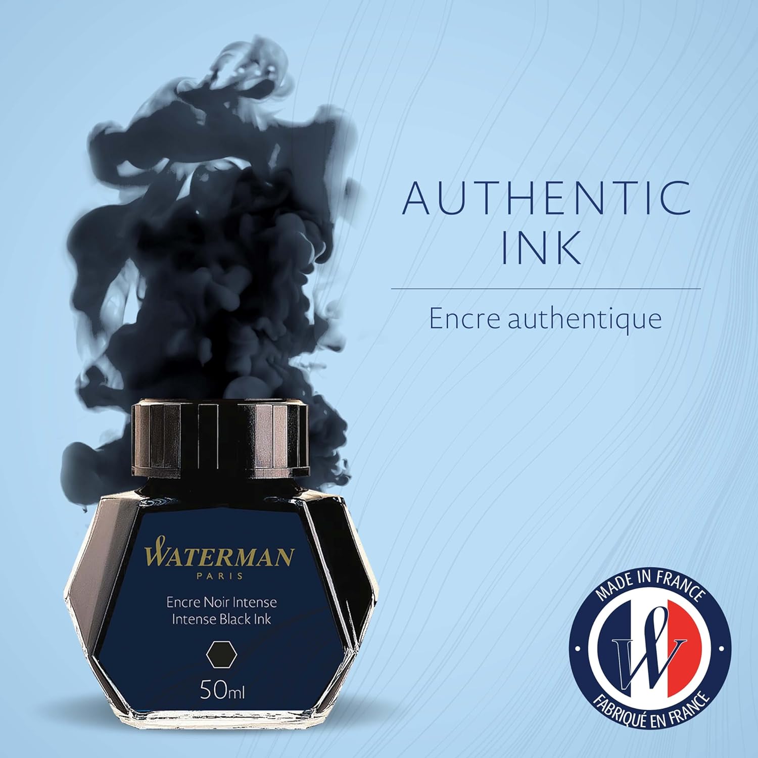 Waterman Füllertinte im Tintenfass | Intense Black | Tintenflacon mit 50 ml intensives Schwarz 1 Stück (1er Pack