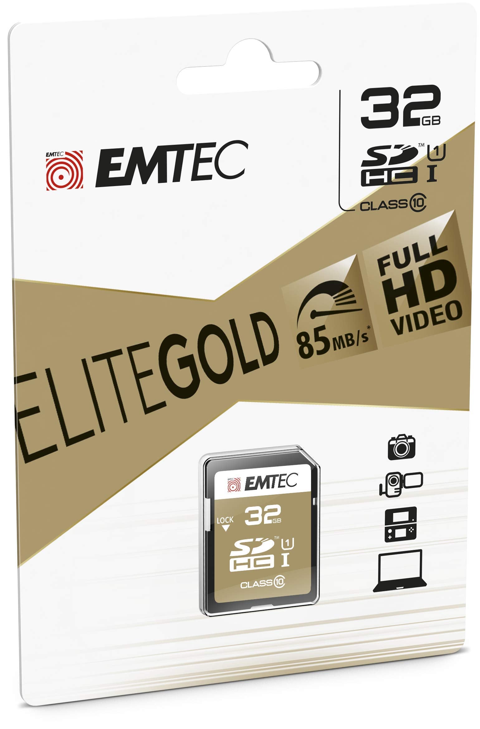 EMTEC SD Card 32GB SDHC (CLASS10) Gold + Kartenbl