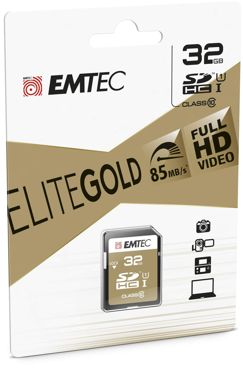 EMTEC SD Card 32GB SDHC (CLASS10) Gold + Kartenbl