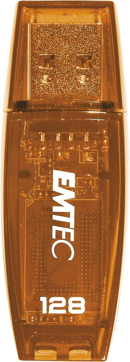 Emtec C410 USB Flash Drive 128 GB USB Type-A 2.0 Orange – USB Flash Drives (128 GB, USB Type-A, 2.0, Cap, Orange