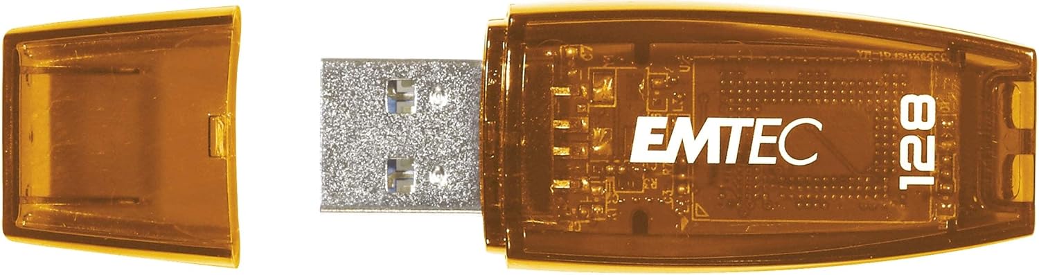 Emtec C410 USB Flash Drive 128 GB USB Type-A 2.0 Orange – USB Flash Drives (128 GB, USB Type-A, 2.0, Cap, Orange
