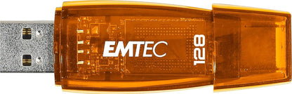 Emtec C410 USB Flash Drive 128 GB USB Type-A 2.0 Orange – USB Flash Drives (128 GB, USB Type-A, 2.0, Cap, Orange