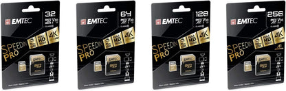 Emtec microSDXC 64GB Class10 Speedin 64GB MicroSDXC Class 10 Speicherkarte - Speicherkarten (MicroSDXC, Schwarz, Braun, Class 10