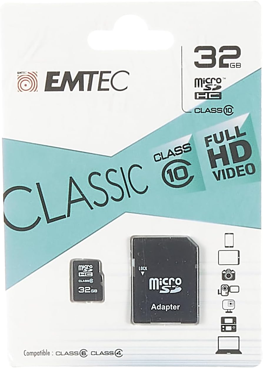 EMTEC microSD Card 32GB SDHC CL.10 Classic + Adap