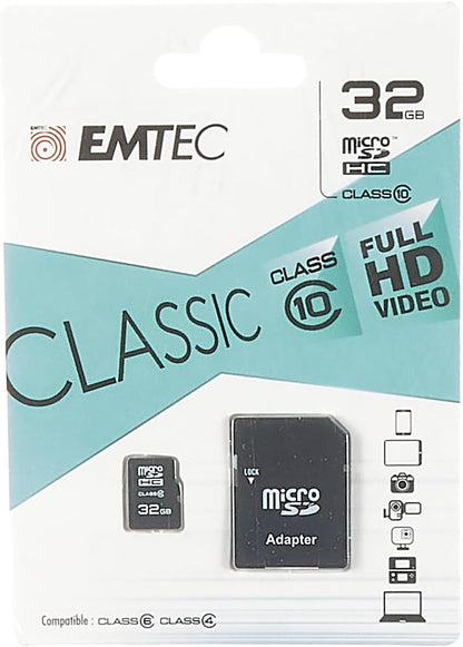 EMTEC microSD Card 32GB SDHC CL.10 Classic + Adap