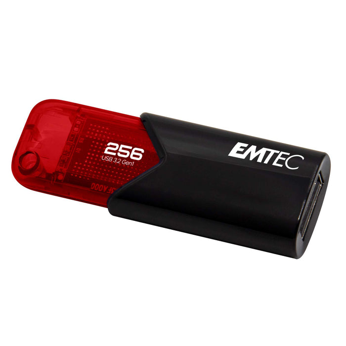 Emtec ECMMDD USB 3.0 (3.2) Click Easy B110 Flash Drive 256 GB External Storage 20 Mb/S Reading, 10 Mb/S Writing, Click Easy - 21 x 57 x 12 Mm, Red 256GB1. 13
