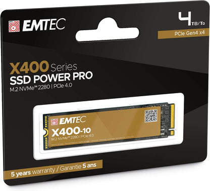 Emtec ECSSD4TX410 interne SSD 4TB 7400/7000MB/sek. X400-10 NVMe PCIe Gen. 4 M.2 - ECSSD4TX410