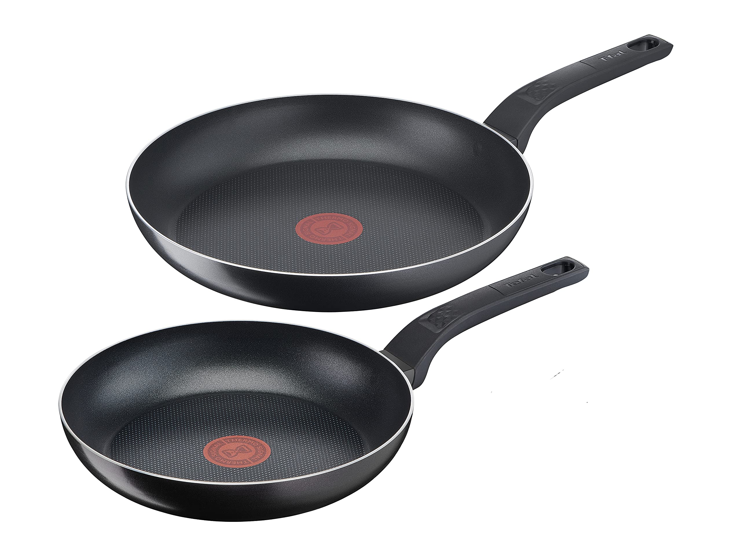 Tefal B55590 Easy Cook & Clean 2-Piece pan Set | consisting of pan 24/28 cm | Non-Stick Coating | Safe | Thermal Signal | Diffusion pan Bottom | Healthy Cooking | Black Pan set 24/28 cm