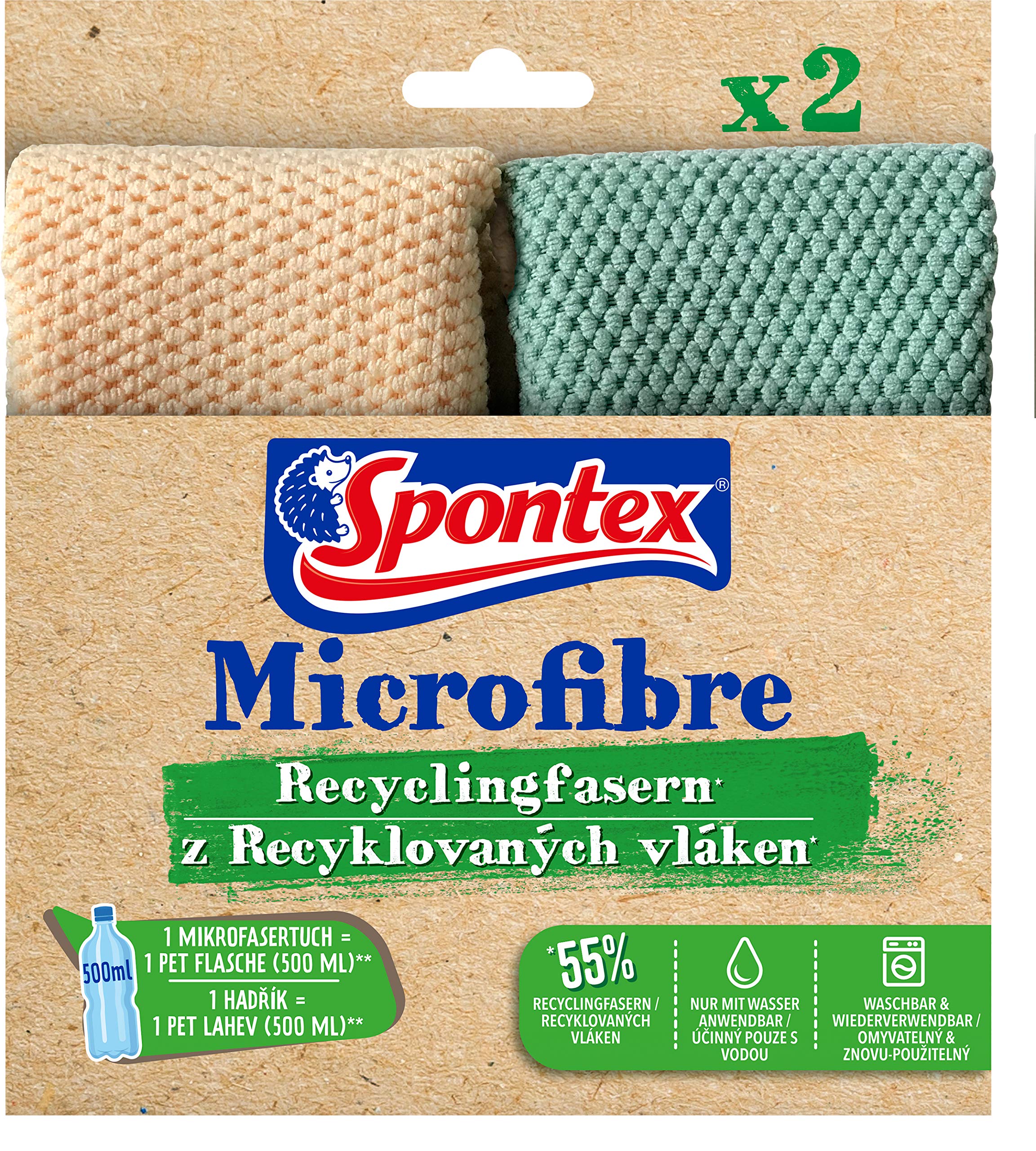 Spontex Microfibre Recyclingfasern x2