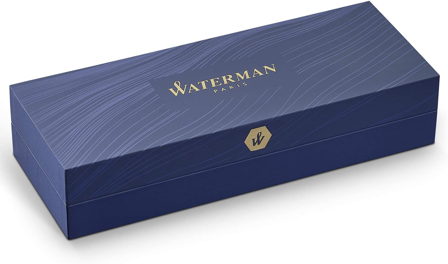 Waterman Carène Black Sea Ballpoint Pen | High-Gloss Black & 23k Gold Clip | Medium Point with Blue Ink Cartridge | Gift Box black gold trim