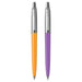 Parker Jotter Originals Ballpoint Pens | Pop Art Collection | Marigold and Frosty Purple with Chrome Trims | Medium Point | Blue Ink | 2 Count Marigold, Frosty Purple Set of 2