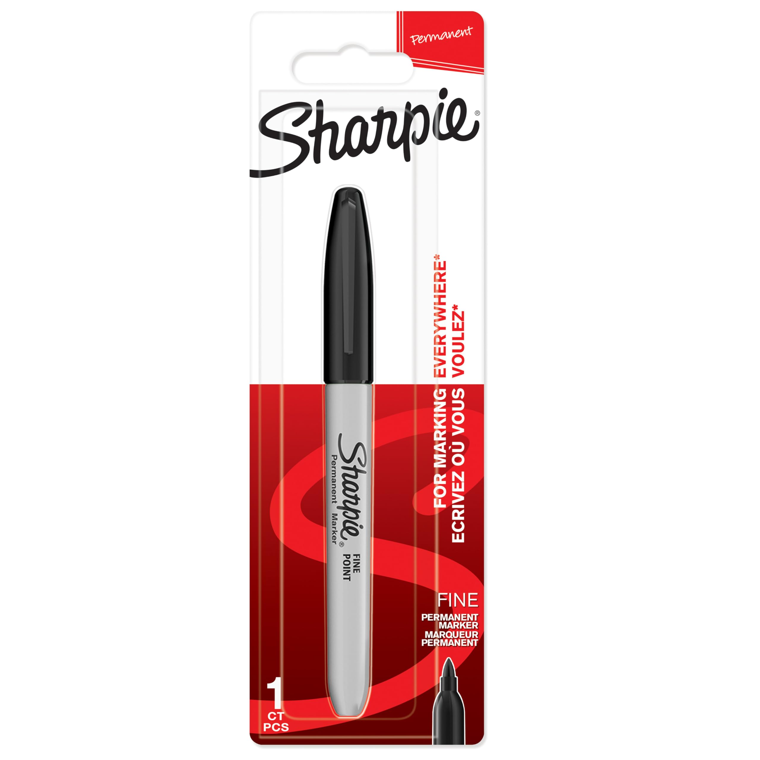 Sharpie Permanent Marker | Fine Point for Bold Details | Black Ink | 1 Marker Pen