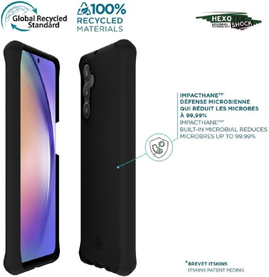 Mobilis Spectrum Spectrum Case Solid Black Matte Compatible with Galaxy A54 5G Anti-Microbial 100% Recycled