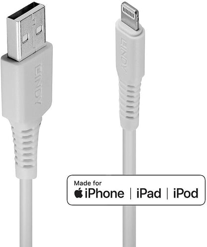 LINDY 0.5m USB to Lightning Cable, White