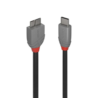 LINDY 0.5m USB 3.2 Type C to Micro-B Cable, 5Gbps, Anthra Line