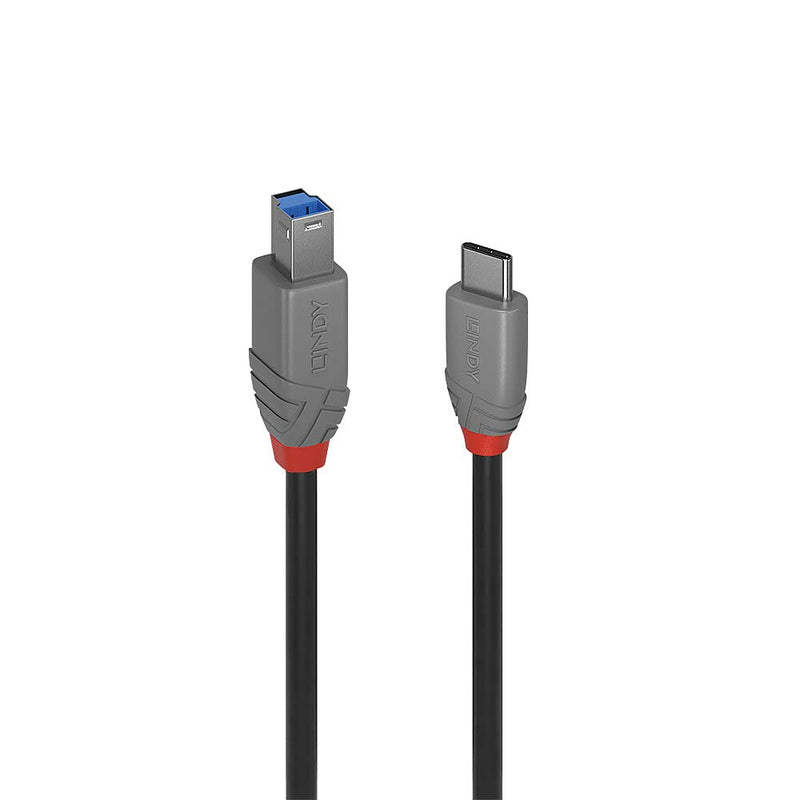 LINDY 1m USB 3.1 Cable, USB-C Male to USB-B 3.0 Male Type B, for MacBook Pro/Air, External Hard Drive, Scanner, Printer, Docking Station
