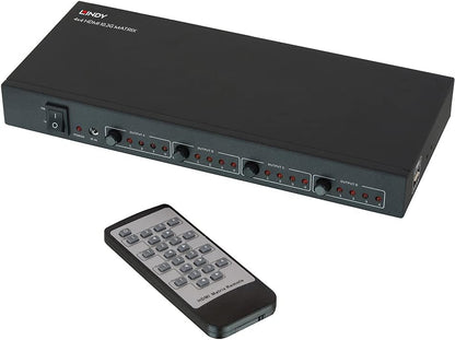 LINDY 38152 4 x 4 HDMI 4K Matrix Switch with IR remote