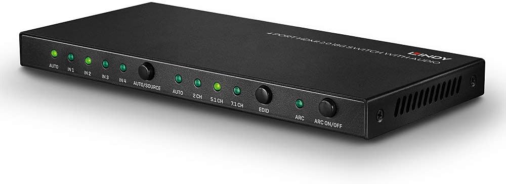 LINDY 38249 4 Port HDMI 2.0 18G Switch with Audio