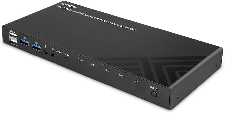 Lindy 4 Port HDMI 4K60, USB 3.0 & Audio KVM Switch