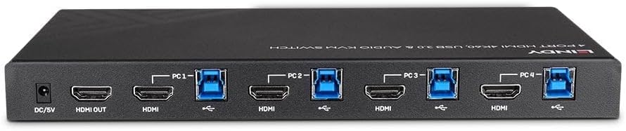 Lindy 4 Port HDMI 4K60, USB 3.0 & Audio KVM Switch