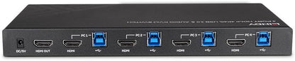 Lindy 4 Port HDMI 4K60, USB 3.0 & Audio KVM Switch
