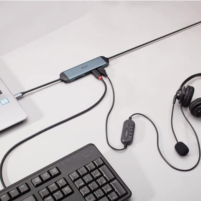 Lindy DST-Micro 140, USB C Laptop Micro Docking Station with 4K & 1.4m 60W Charging Cable for HP Mac Acer Dell Asus Lenovo with HDMI, SD, microSD, 2 SuperSpeed USB