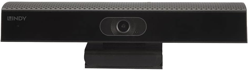 LINDY USB Type A 4K30 Conference Soundbar & Camera, 4K Ultra-HD Webcam, 360° Omni-directional Microphone,