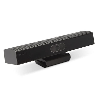 LINDY USB Type A 4K30 Conference Soundbar & Camera, 4K Ultra-HD Webcam, 360° Omni-directional Microphone,