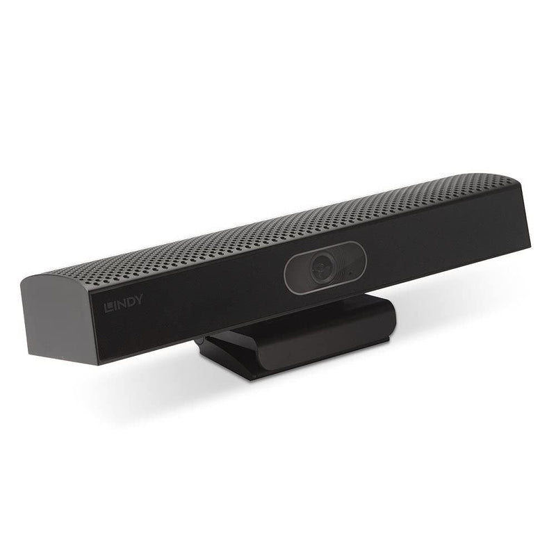 LINDY USB Type A 4K30 Conference Soundbar & Camera, 4K Ultra-HD Webcam, 360° Omni-directional Microphone,