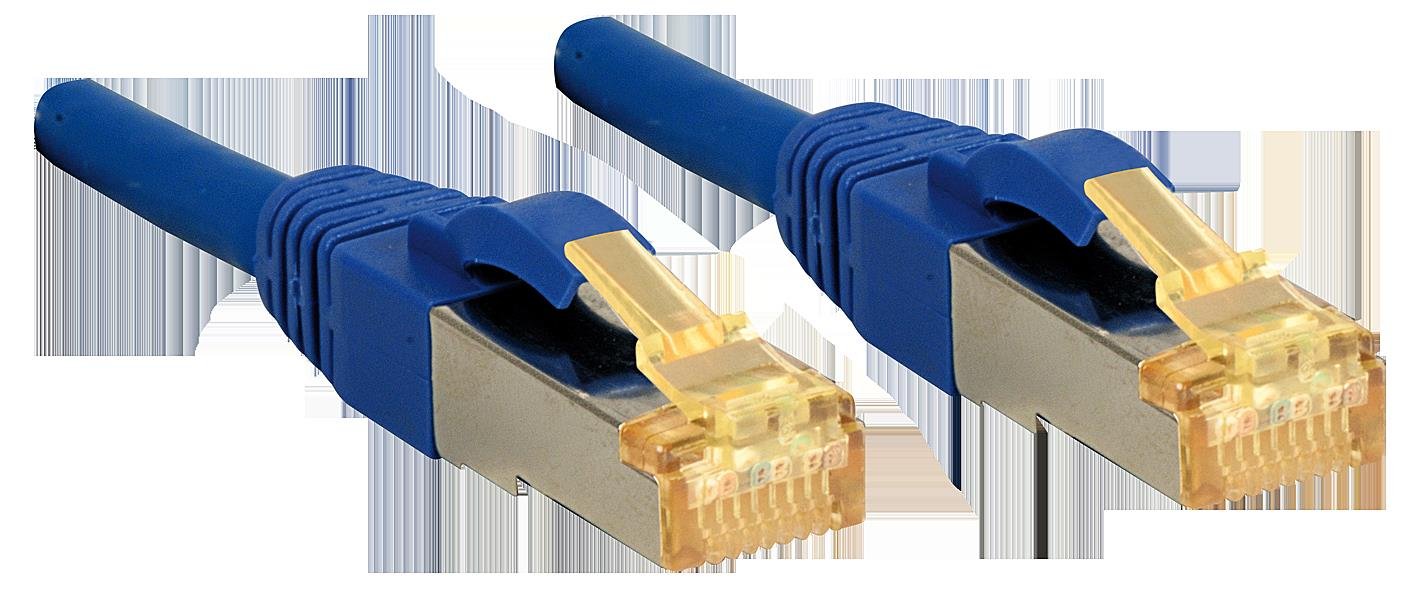 Lindy Patchkabel Cat6A S/ FTP LSOH Cat7 Rohkabel blau 0.50m