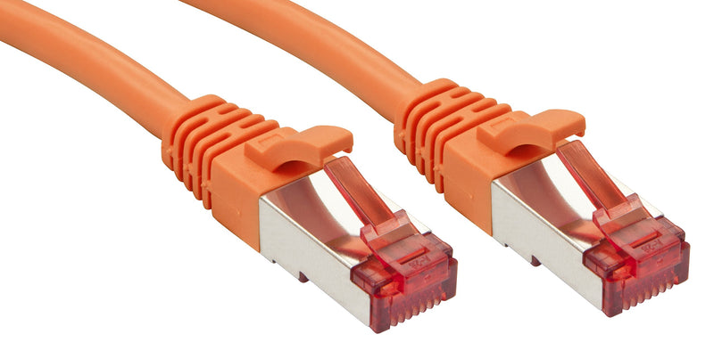 LINDY 47807 RJ45 Network Cable, Patch Cable CAT 6 S/FTP 1.00 m Orange with Latch Protection 1 Piece